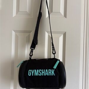 Gymshark Black and Mint Barrel Bag
